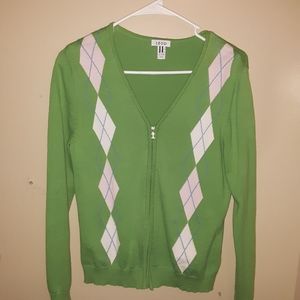 IZOD m/m argyle cardigan